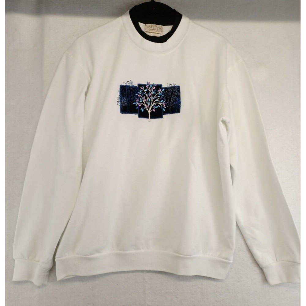 Top Stitch by Morning Sun Pullover Sweater Women's White Small/P Granny Core